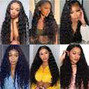 Deep Curly Bundle Human Hair 24 26 28 Inch Natural Black Deep Wave Human Hair Bundles Unprocessed Virgin 3 Bundles Black Extensions 50 Gram Per Bundle