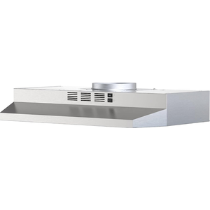 FIREGAS 30 inch Range Hood Under Cabinet, Ducted/Ductless Convertible Stainless Steel Kitchen Range Hood with Rocker Button Control, 2 Speed Exhaust Fan, 300 CFM Aluminum Filter Included