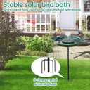 Yiabivo Solar Powered Bird Bath with Fountains for Hummingbirds,Stable Stylish Design with 5-Prong Base Stake Plastic Bird Bath for Outside Lawn Patio Yard Garden