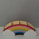 Bright Creations Rainbow Wooden Pen Holder for Desk Accessories, Cute School Supplies (12.6 x 5.04 x 2.32 In)