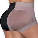 Womens Shapewear Control Panties Butt Lifter Boyshort Lace Panties Underwear (S)