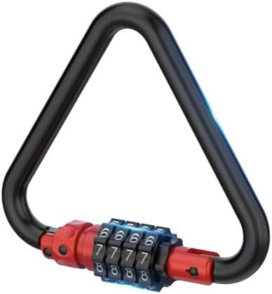 BiceNoning Combination Locks, Heavy Duty Carabiner Clip, Triangles-Shaped Code Combo Cable Lock for Bike, Helmet, Fence & Travel Case Security (1, Red)