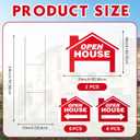 14 Pack Open House Sign for Real Estate 24 x 18 Inch Double Sided Sign Posts Plastic Heavy Duty Directional Yard Mark with Left Right Arrows 14 Pcs H Metal Stakes(Red)