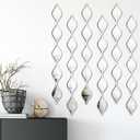 Acrylic Teardrop Mirror Wall Decor Decorative Mirror Narrow Wall Decor Boho Vintage Decals Art for Apartment Home Living Room Bathroom Bedroom Hallway (Silver Edge)