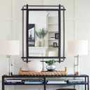 Black Bathroom Mirror with Metal Frame, 36''X24'' Large Living Room Mirrors for Decor, Modern Decorative Mirror for Entryway, Dining Room, Bedroom Horizontal/Vertical