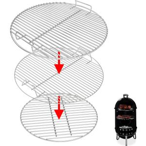 Hisencn 7432 Cooking Grid, 85042 Lower Grate, 63013 Charcoal Grates for Weber 18-inch Smokey Mountain Cooker, Charcoal Smoker Grill 80634, 3 Pack