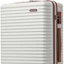 20-Inch Carry on Luggage,Carry-on Suitcase with Spinner Wheels and TSA Lock, 22x14x9 Airline Approved,Hardside Lightweight Travel Carry-on Luggage,Small Rolling Luggage (Beige, 20 Inch)