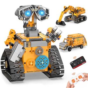 Karei Robot Building Kit Toys for Boys Age 8-12 with 700 Pcs, 3 in 1 Robotics Excavator Garbage Truck with App & Remote Control, Coding Robot Building Set, Birthday Gifts for 8-14 Years Old Boys