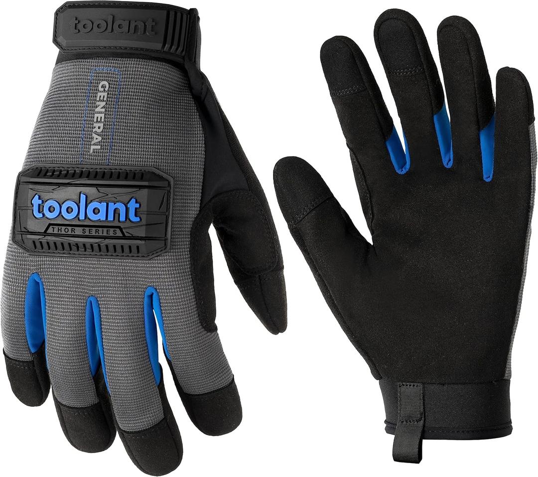 toolant Work Gloves Men, Mechanic Gloves Touch Screen, Safety Working Gloves for Multipurpose (X-Large, Thor-general)
