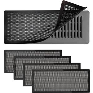 4 PCS Magnetic Vent Covers-4x10 Magnetic Air Vent Covers with Mesh Screen for Floor/Wall/Ceiling Registers-Easy to Install, Secure Fit, Durable Design-Black