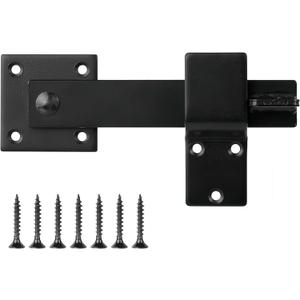 Sturdy 6" Barn Door Flip Latch Sliding Door Latch Gate Latch Fit for barn Doors, Outdoor Fences, Sheds, and Farm Doors to Increase Security and Privacy, Easy Installation Matte Black