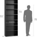 FACBOTALL 82" Tall Bookshelf, 7-Tier Open Shelves Bookcase, Freestanding Display Storage Shelves, Tall Bookcase Home Decor Furniture for Home Office, Living Room, Bedroom, Black, 82.7 x 23.6 x 9.3 inches