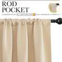 NICETOWN Blackout Room Darkening Curtains - Home Decoration Light & Noise Reducing Thermal Insulated Window Draperies with Rod Pocket Top (Biscotti Beige, Set of 2, 42 inches Wide x 36 inches Long)