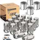 10L0L Chrome Golf Cart Center Caps & Wheel Lug Nuts Kit, 4 PCS ITP SS Wheel Center Hub Caps (Outer Diameter 2.73''/4 PCS) and 16 PCS Wheel Lug Nuts (Thread Size 1/2") for Most EZGO Club Car