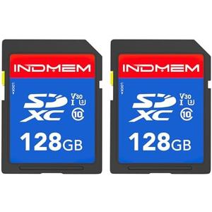 128GB SD Card, C10, U3, V30, High Speed up to 90M/S, SDXC UHS-I Memory Cards, Full HD & 4K Video Compatible with Digital Camera, HD Camcorders, DSLR and PC, 128GB (Count of 2)