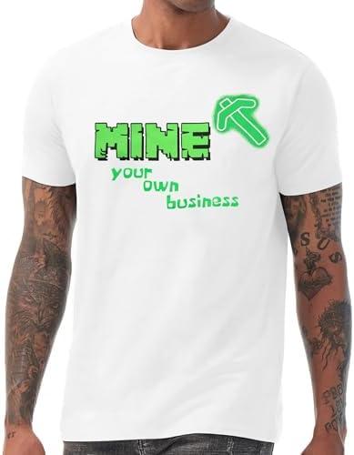 Pixel Style Shirt for Men Mine Your Own Business Tshirt Chicken Jockey Graphics Tees Game Lovers Outfit Tops L