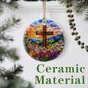 2 x Cross Ornament: Christmas Ornaments, Religious Christmas Decorations for Tree, Catholic Ornament & Christian Holiday Decor | Religious Cross Gifts, Christian Gifts - Design A