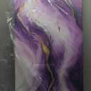 TutuBeer 1 Pcs Purple Wall Art Purple Pictures for Wall Plum Color and Gold Abstract Canvas Picture Print on Canvas Plum Color Pictures for Bedroom for Room Decor Stretched and Framed 20x40 inch