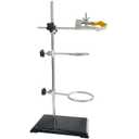 Sutekus Lab Stand Support with Clamp Chemistry Laboratory Stands Support Set Including a Burette Clamp and 2 Flask Ring Clamps, 16" Rod