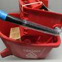 Carlisle FoodService Products 26-Quart Commercial Mop Bucket with Side-Press Wringer, Precision-Molded Polypropylene, Durable Wringer, Bucket with Non-Marking Casters, 18.5 x 16.5 x 23 Inches, Red