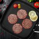 MsMk Square Grill Pan with Lid, 9.5 Inch Titanium and Ceramic Nonstick Grilling Skillet PanStay-Cool HandleCompatible with All StovetopsPFOA FreeDishwasher & Oven SafeIndoor Chicken Skille