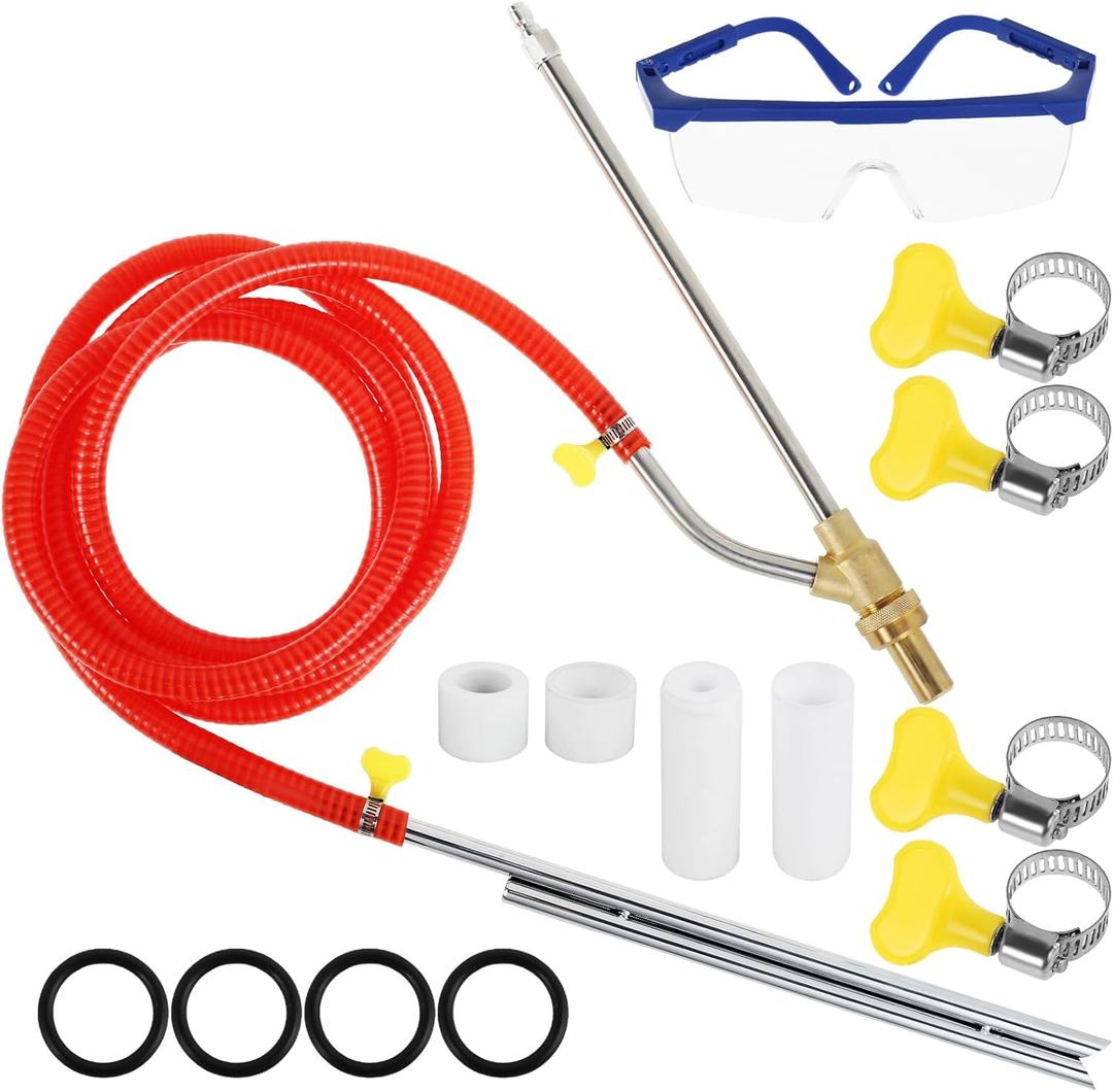 Pressure Washer Sandblasting Kit, Wet Sandblaster Attachment with 5000 PSI High Pressure, 1/4 Inch Quick Connect Sand Blaster Kit, Replacement Nozzles & Protective Glasses for Effective Cleaning
