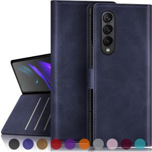 SUANPOT for Samsung Galaxy Z Fold 3 5G with RFID Blocking Wallet case Credit Card Holder,Flip Book PU Leather Phone case Shockproof Cover Cellphone Women Men for Samsung Z Fold 3 case Wallet Blue SUANPOT for Samsung Galaxy Z Fold 3 5G with RFID Blocking Wallet case Credit Card Holder,Flip Book PU Leather Phone case Shockproof Cover Cellphone Women Men for Samsung Z Fold 3 case Wallet Blue