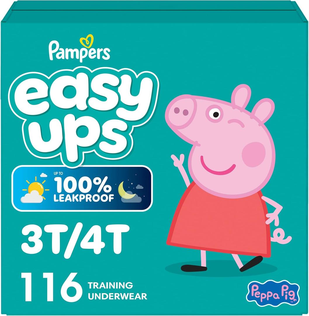 Pampers Training Pants - Easy Ups Girls & Boys - Size 3T-4T, 116 Count, Peppa Pig Potty Underwear 