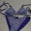 seamoly Womens String Bikini Sets Bowknot Triangle High Cut Thong Open Back Bathing Suit 2 Piece Swimsuits Blue Gingham S