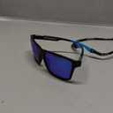INFI Fishing Polarized Sunglasses for Men Driving Running Golf Sports Glasses Square UV Protection Designer Style Unisex (Shiny Black/Blue)