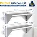Stainless Steel Shelf 12" x 36" - 2 Pack 300 lb Wall Mounted Commercial Stainless Steel Shelves Metal Shelving for Restaurant Kitchen