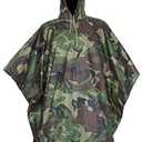 LOOGU Camo Rain Poncho with Hood Waterproof Lightweight Raincoat Rain Gear Men Women Outdoor Camping Hunting Hiking Fishing. One Size