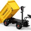 Automatic Dumping Square Wheelbarrow Utility Cart 60V 20A 2000W Capacity 2205Lbs with One-Key Lifting and Lowering Dumper & All-Terrain Wheels, Material Hauler, Electric Wagon
