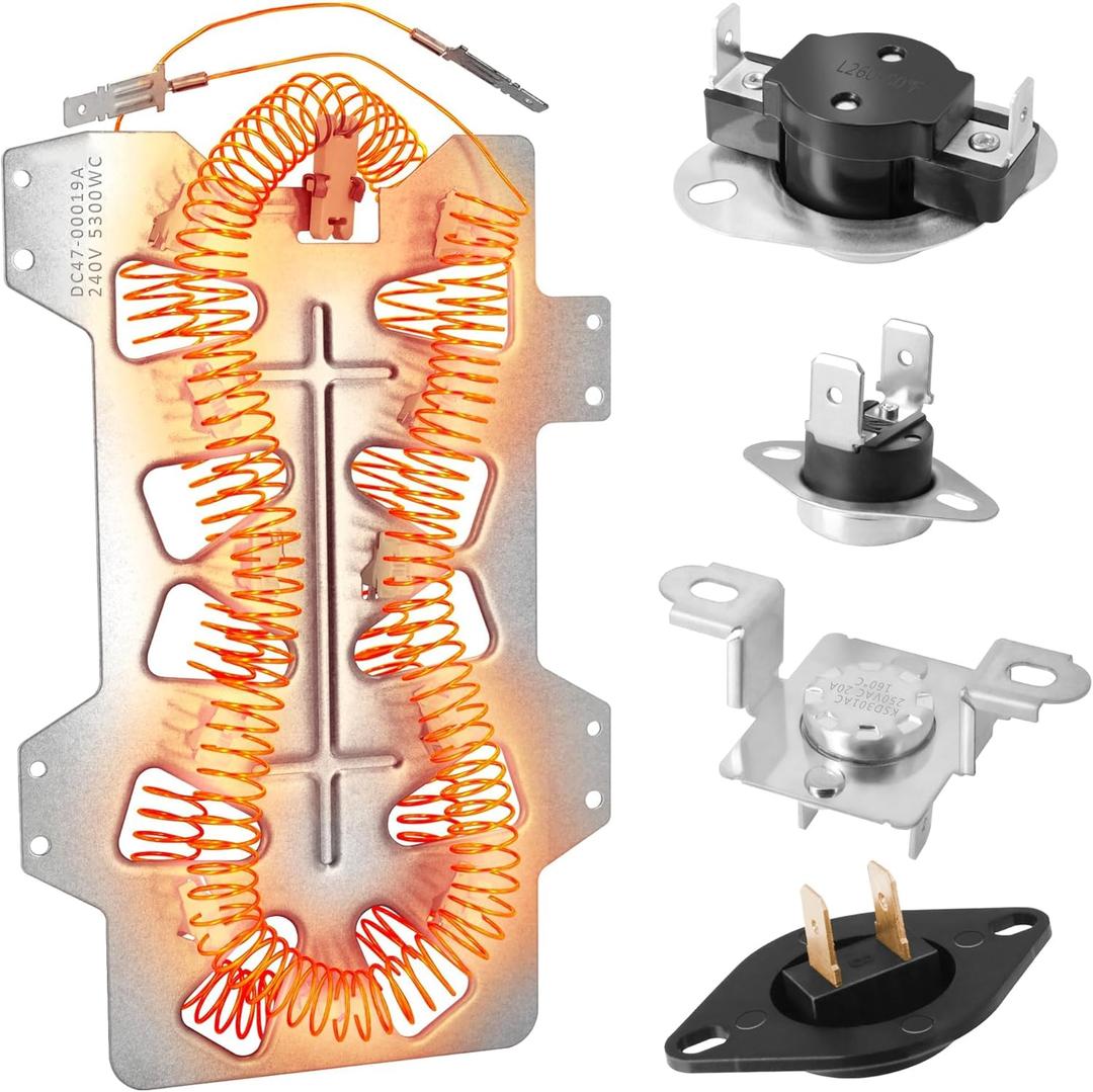 DV395ETPASU/A1 DV456EWHDWR/AA DV393ETPAWR/A1 DV395ETPAWR/A1 DVE45N5300W/A3 DV328AEW/XAA Dryer Heating Element and Thermal Fuses Fit for Sam-sung DV456ETHDSU/AA, DV395ETPARA/A1 DV456EWHDWR/AA