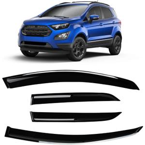 4 Pieces Smoke Tinted Tape-On Side Window Deflectors Rain Guards Designed for 2018-2023 EcoSport