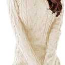 Langwyqu Womens Cable Knit Sweater Dress Sexy Long Sleeve Bodycon Turtleneck Mini Fall Sweaters Dresses Size M