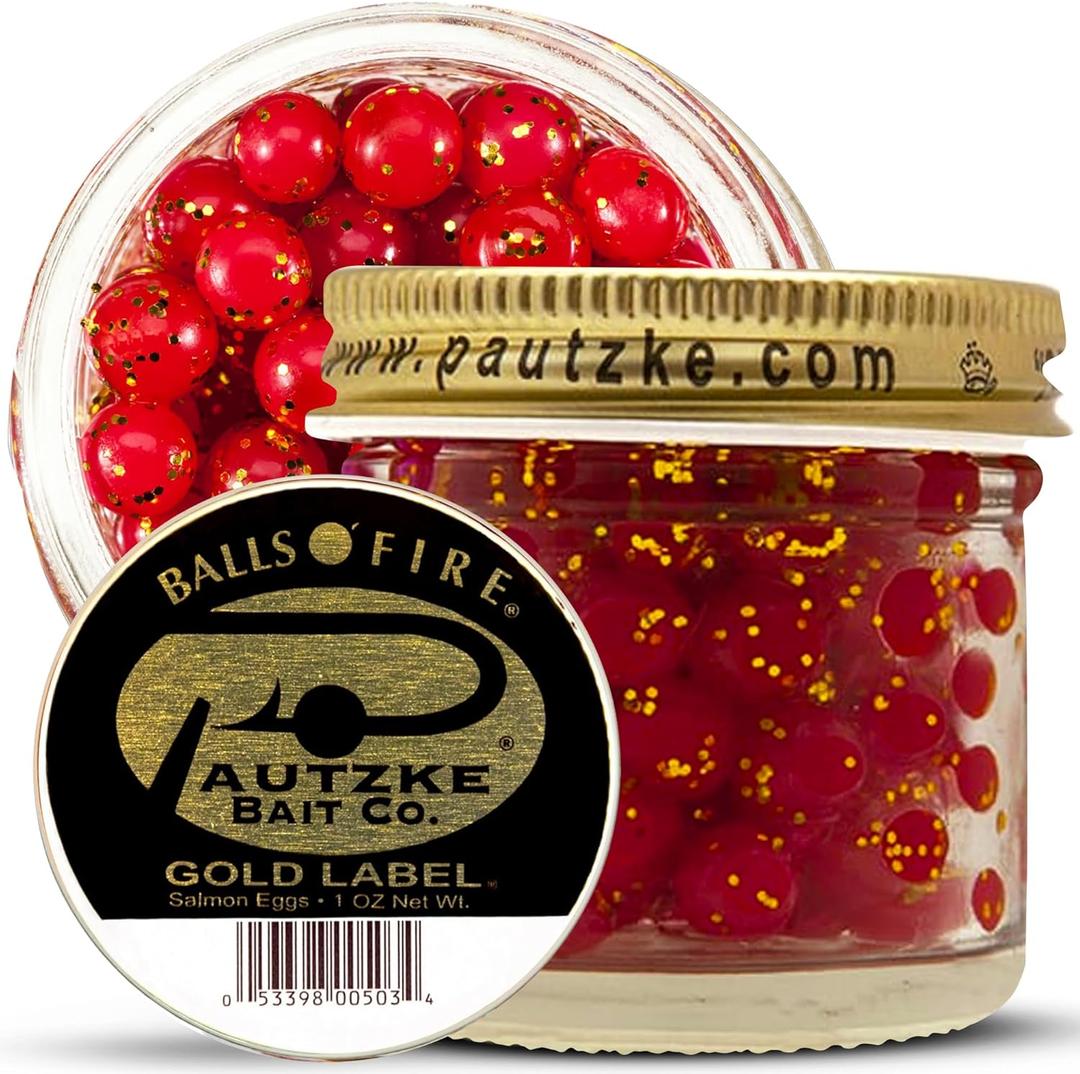 Pautzke Balls O' Fire Salmon Eggs Bait - Real Salmon Eggs for Trout Fishing, Soft Fish Eggs for Salmon Fishing, Can Be Used as Single Egg Salmon Bait or Salmon Egg Sacks