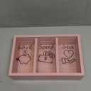 Wooden Give Save Spend Money Saving Box for Kids, Money Coin Savings Piggy Bank Jar Box for Kid Safe Money Saver, Teach Children About Giving Saving Giving Money Piggy Box for Boys Girls, Pink