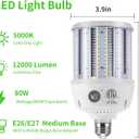S 2-Pack 80W LED Corn Bulbs,5000K,AC100-277V,12000lm,E26/E39 Base,LED Replacement Metal Halide HID CFL for Commercial Industrial Lighting Warehouse High Bay Light Fixture Garage Workshop
