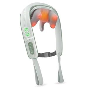Snailax Cordless Neck Massager with Heat, Shiatsu Neck and Shoulder Massager for Deep Tissue, Kneading Back Massage Pillow for Leg, Body, 2 Heating Levels, Gifts for Men Women 