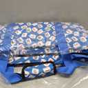 American Mahjong Tile Set, 166 White Tiles & 4 All-in-One Wooden Racks with Pushers, Mah Jongg Game Sets with Blue Mahjong-Themed Carrying Bag