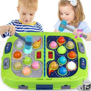 Whack Game Mole for Toddler, Toys for 3-12 Year Old Boys and Girls, Whack Game for Kids,Gifts for 3 4 5 6+ Year Old Boys, Interactive Educational Toys with Sound and Light, PK Mode with 2 Hammers (Green)