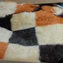 PureCozy Checkered Rug 8x10 for Living Room, Modern Neutral Shag Rug Washable Non-Slip Large Area Rug Super Soft Indoor Fuzzy Carpet Fluffy Rugs for Bedroom Home Aesthetic Decor (Orange, Black)