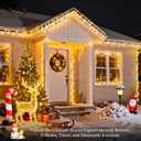 JMEXSUSS 400 LED Christmas Lights Indoor Outdoor, 132 ft Warm White String Lights Plug in with Remote, 8 Modes Twinkle Christmas Tree Lights for Bedroom Outside Patio Home Party Xmas Holiday Decor