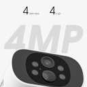 ARCCTV Solar Security Camera Outdoor Wireless, 4MP Battery Powered Home Surveillance Camera with Embedded Solar Panel, PIR Motion Sensor, 2.4G/5G Dual Band WiFi (2 Pack)