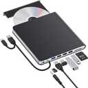 External CD DVD Drive for Laptop USB 3.0 USB C CD Burner External DVD Drive Portable CD ROM Burner Reader Writer Drive External DVD Player for Laptop Desktop PC Windows 11/10/8/7 MacBook Mac OS Linux