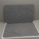 2 Pack Diatomaceous Earth Shower Mat, Stone Bath Mat, Nonslip Super Absorbent Fast-Drying Hard Bath Mat for Bathroom Shower Floor, 24 x 16 inch, Grey Wave Design