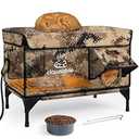 Large Heated Cat House for Outside Foam Board, Extremely Insulated Outdoor Cat House Escape Door, Weatherproof & Waterproof Awning, Elevated Feral Animal Shelter for Winter (Desert Camo, Large)