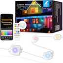 Permanent Outdoor Lights, 100ft with 72 LED Lights, IP67 Waterproof, 75 Scene Modes for Patio, Eave, Outdoor Decor, Compatible with Alexa, Google Assistant, White