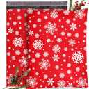 Shop4Mailers Christmas Poly Mailers 10x13 Inch  100 Pack Snowflake Waterproof Shipping Bags for Small Business, 2 Mil Self-Seal Mailing Envelopes, Durable Red Poly Mailers for Holiday Packaging